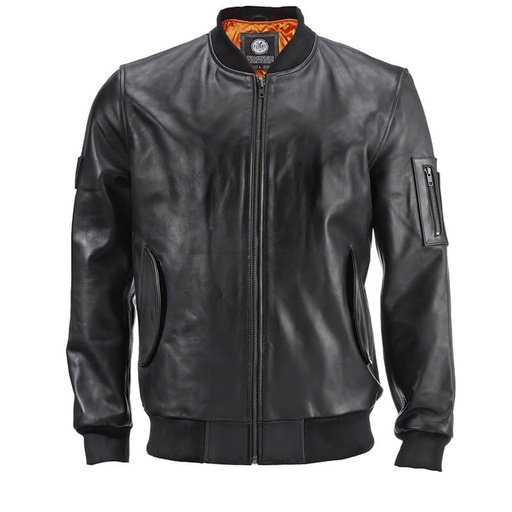 [RX1-13-23352] FLIGHT OUTFITTERS LEATHER MA-1 JACKET SMALL