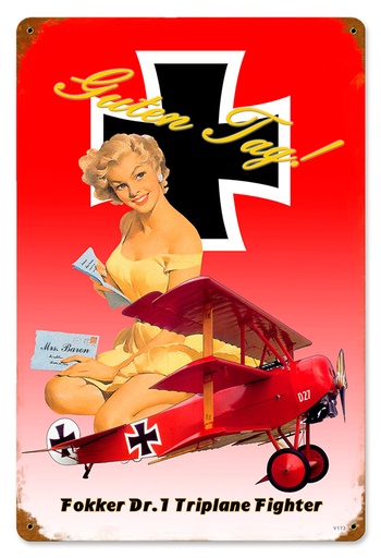 [RX1-13-08461] Fokker Metal Sign 12X18