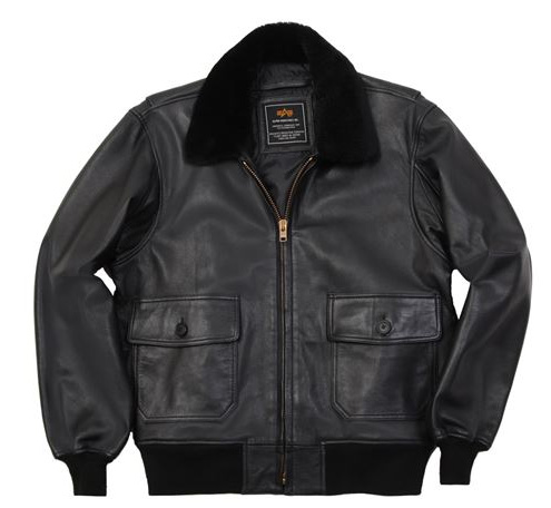 [RX1-13-14998-L] G-1 Leather Jacket (Black) Lg